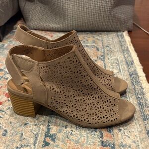 Coconuts by Matisse Taupe Cutout Block Heels